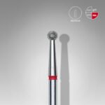 Punta diamantata a shera, colore rosso, diametro 2.7 mm