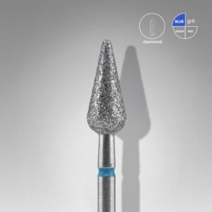 Punta diamantata Pera appuntita, colore blu, diametro 5 mm / lunghezza punta 12 mm