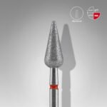 Punta diamantata Pera appuntita, colore rosso, diametro 5 mm / lunghezza punta 12 mm