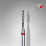Punta diamantata Fiamma appuntita, colore rosso, diametro 1,6 mm / lunghezza punta 8 mm