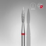 Punta diamantata Fiamma appuntita, colore rosso, diametro 2,3 mm / lunghezza punta 8 mm