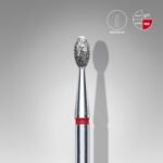 Punta diamantata Oliva, colore rosso, diametro 2,5 mm / lunghezza punta 5 mm