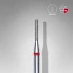 Punta diamantata Cilindro arrotondato, colore rosso, diametro 1,4 mm / lunghezza punta 8 mm