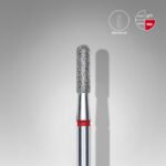 Punta diamantata Cilindro arrotondato, colore rosso, diametro 2,3 mm / lunghezza punta 8 mm