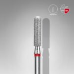 Punta diamantata Cilindro arrotondato, colore rosso, diametro 2,5 mm / lunghezza punta 10 mm