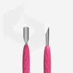 Spatola per manicure con manico in silicone "Gummy" UNIQ 10 TIPO 2 (punta stretta arrotondata + punta "bastoncino d'arancio") - immagine 2