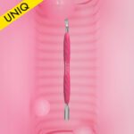 Spatola per manicure con manico in silicone "Gummy" UNIQ 10 TIPO 4.2 (punta stretta arrotondata + punta a lama curva)