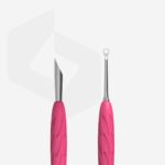 Spatola per manicure con manico in silicone "Gummy" UNIQ 11 TIPO 2 (punta "bastoncino d'arancio" + punta "anello) - immagine 2