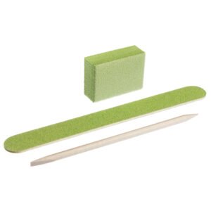 Set monouso per manicure, colore: verde (sega 120/120, lucidatore 120/120, stick arancione)