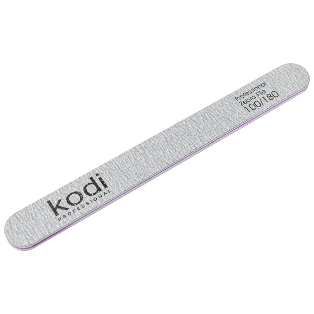 №138-100-180-1000x1000 Lima Unghie Rettangolare _138, colore: grigio chiaro, elementi laterali: viola, dimensioni: 178*19*4 mm, con logo Kodi Professional - immagine 1