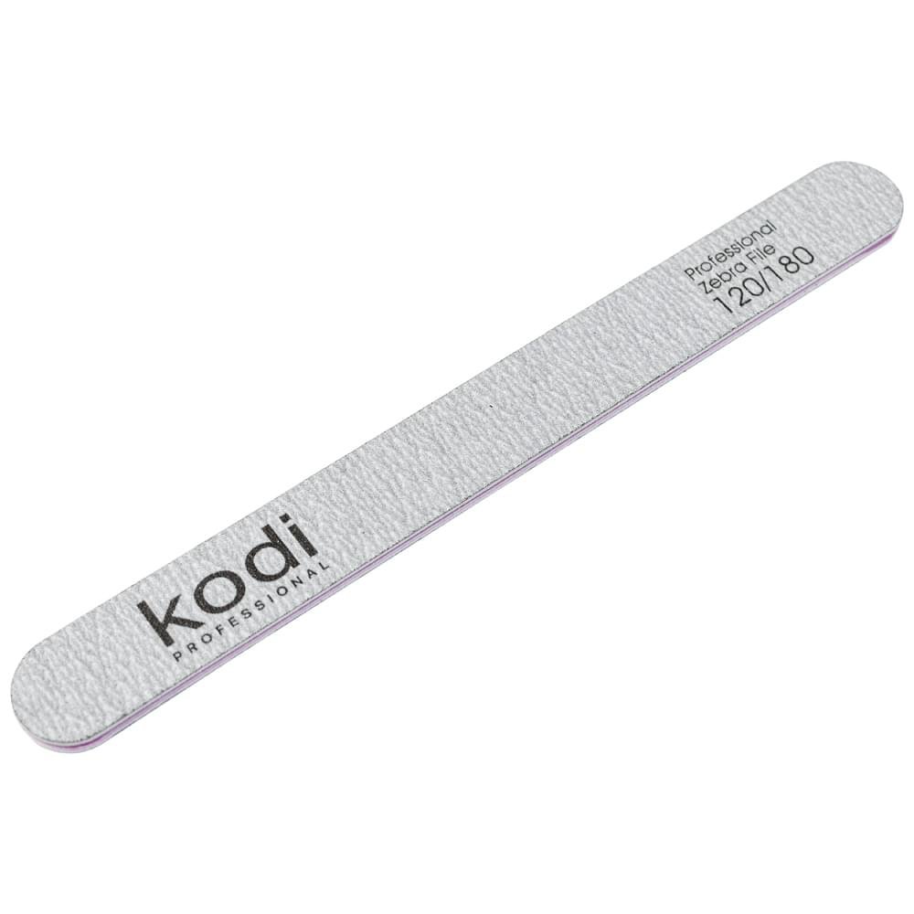 №141-120-180-1000x1000 Lima Unghie Rettangolare _141, colore: grigio chiaro, elementi laterali: viola, dimensioni: 178*19*4 mm, con logo Kodi Professional - immagine 1