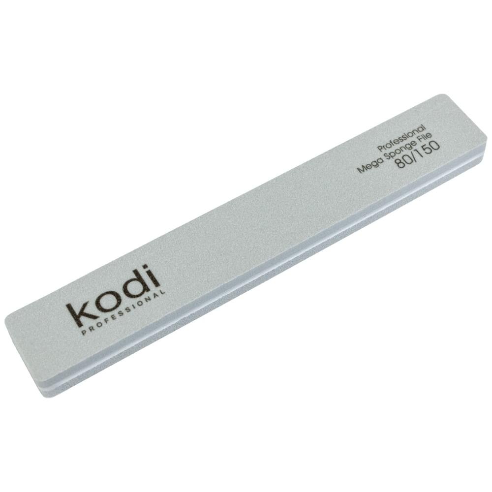 №161-80-150-1000x1000 _161 Lima-buff per unghie di forma rettangolare, colore: grigio, elementi laterali: bianchi, dimensione: 178*28*11,5 mm, con logo "Kodi Professional" - immagine 1