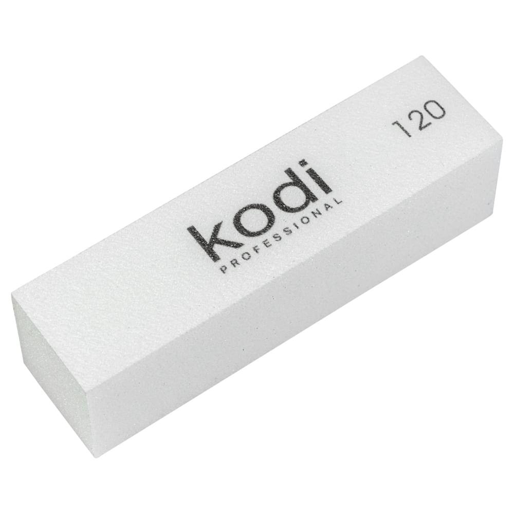 №174-120-1000x1000 _174 Barra buff, Abrasivit: 120, colore: bianco, dimensione: 95*25*25 mm, con logo "Kodi Professional" - immagine 1