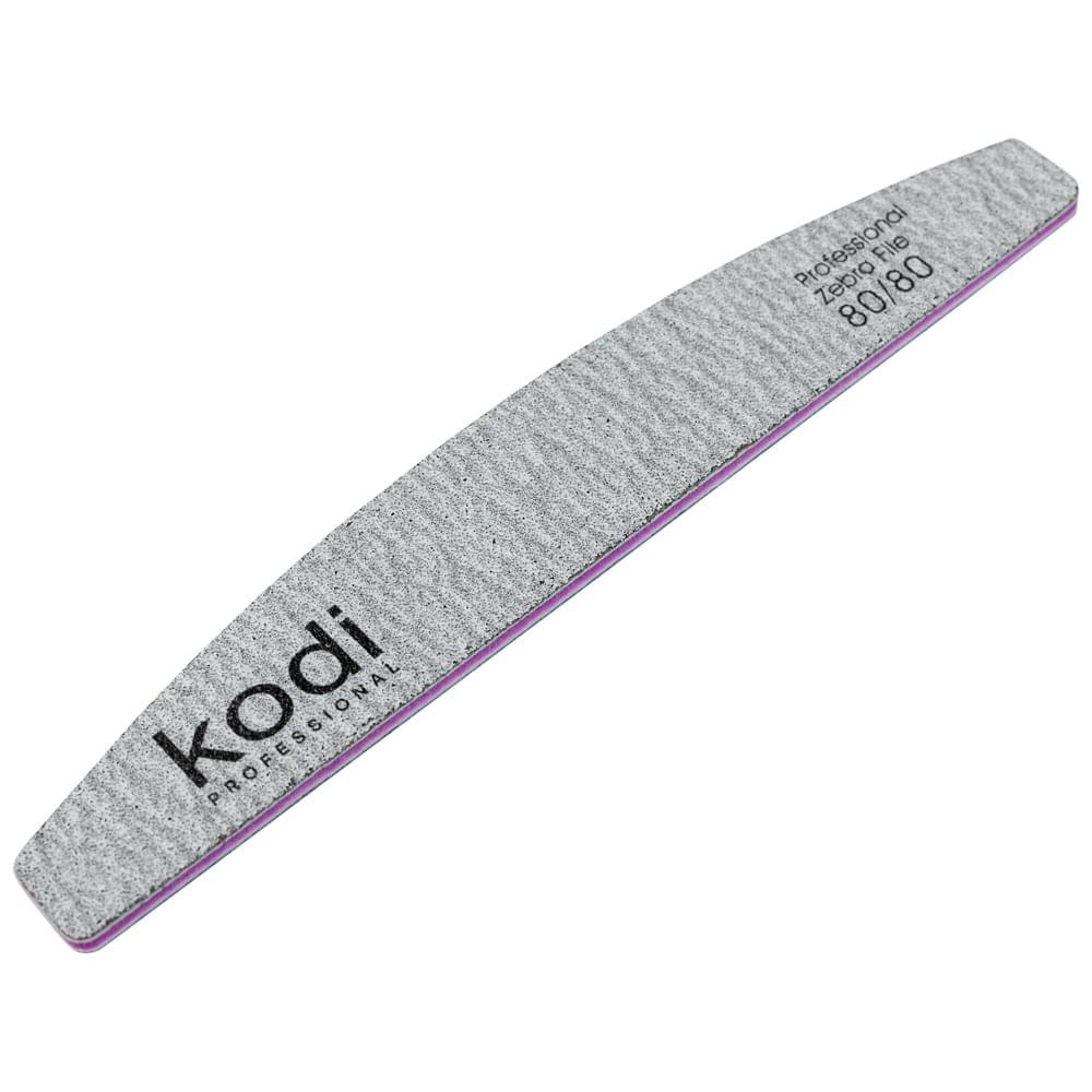 №88-80-80-1000x1000 Lima Unghie _88 a Forma di "Crescente", colore: grigio, elementi laterali: viola, dimensioni: 178*28*4 mm, con logo Kodi Professional - immagine 1