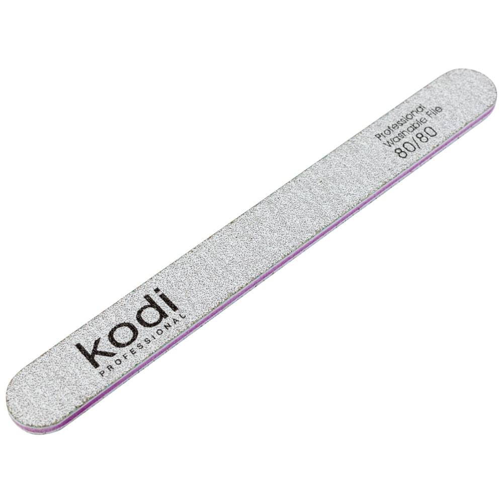 №99-80-80-1000x1000 Lima Unghie Rettangolare _99, colore: grigio, elementi laterali: viola, dimensioni: 178*19*4 mm, con logo Kodi Professional - immagine 1